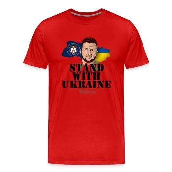Ukraine Zelensky Utah - T-shirt bio Premium Homme - rouge - Devant - Damien (186cm)
