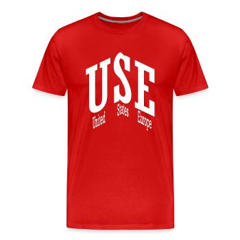 États-Unis Europe - T-shirt bio Premium Homme - rouge - Devant - Damien (186cm)