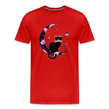 Cat - Men's Premium Organic T-Shirt - red - Front - Damien (186cm)