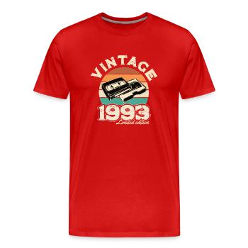 1993 Retro sunset videotape - Men's Premium Organic T-Shirt - red - Front - Damien (186cm)