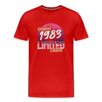 SW 1983 édition originale limitée - T-shirt bio Premium Homme - rouge - Devant - Damien (186cm)