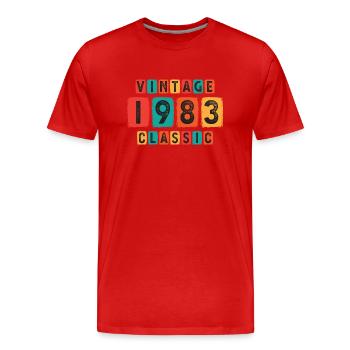 Jahrgang 1983 Klassiker - Männer Premium Bio T-Shirt - Rot - Vorne - Damien (186cm)