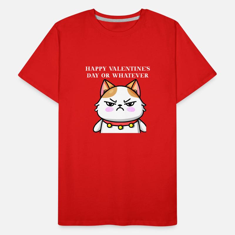Chat agacé Idée cadeau Saint-Valentin Drôle T-shirt bio Premium Homme