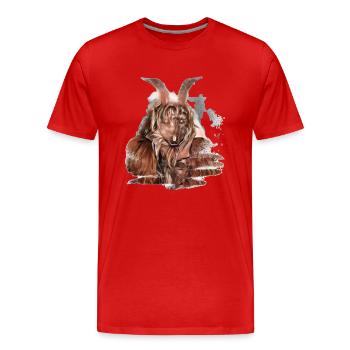 Krampus Percht Devil 2314 - T-shirt bio Premium Homme - rouge - Devant - Damien (186cm)