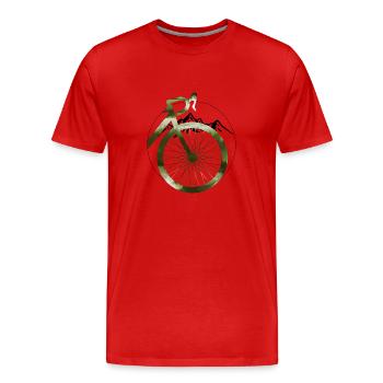 Schotter, Mountainbike, Leidenschaft Radfahren, Radfahrer - Männer Premium Bio T-Shirt - Rot - Vorne - Damien (186cm)