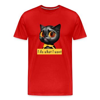 IdoWhatIwant Cat - T-shirt bio Premium Homme - rouge - Devant - Damien (186cm)