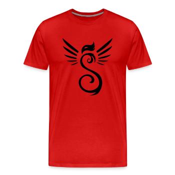 Phoenix 04 - Männer Premium Bio T-Shirt - Rot - Vorne - Damien (186cm)