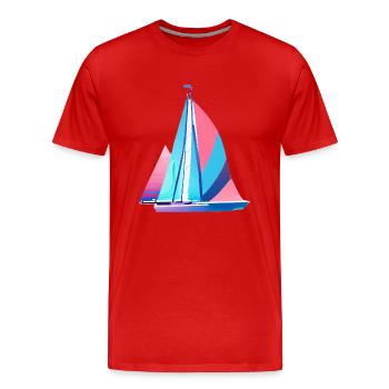 Segeln Segelsport Segelboot Segelschiff Segler - Männer Premium Bio T-Shirt - Rot - Vorne - Damien (186cm)