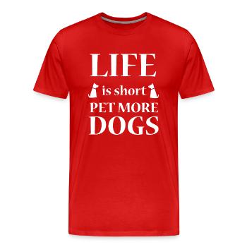 Dog Hund - Männer Premium Bio T-Shirt - Rot - Vorne - Damien (186cm)