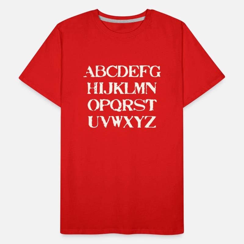 ABC Gift Idea Alphabet Men's Premium Organic T-Shirt