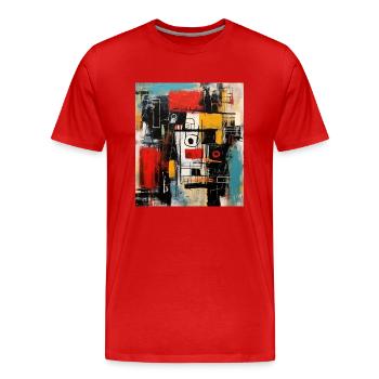 STREET ART ABSTRACTION - T-shirt bio Premium Homme - rouge - Devant - Damien (186cm)