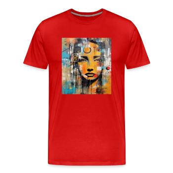 STREET ART WOMAN - T-shirt bio Premium Homme - rouge - Devant - Damien (186cm)