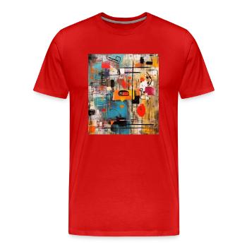 STREET ART IMAGINATION - Men's Premium Organic T-Shirt - red - Front - Damien (186cm)