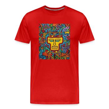 STREET ART SKULL - T-shirt bio Premium Homme - rouge - Devant - Damien (186cm)