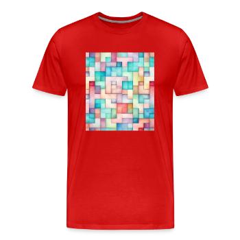 STREET-ART-MOSAIK - Männer Premium Bio T-Shirt - Rot - Vorne - Damien (186cm)