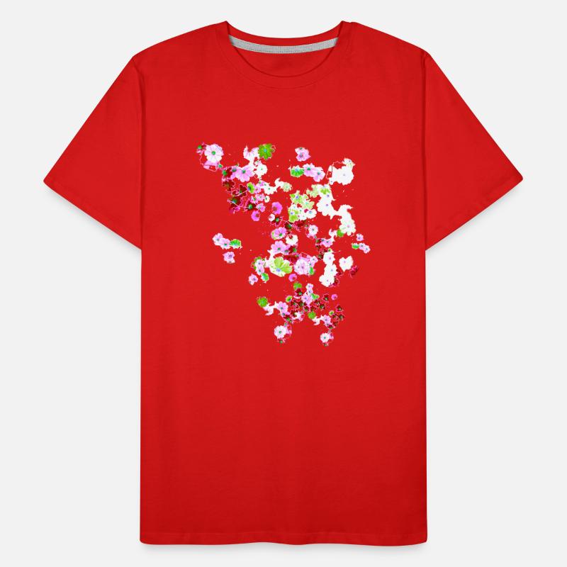 Pré, fleurs, fleurs, fleurs colorées T-shirt bio Premium Homme