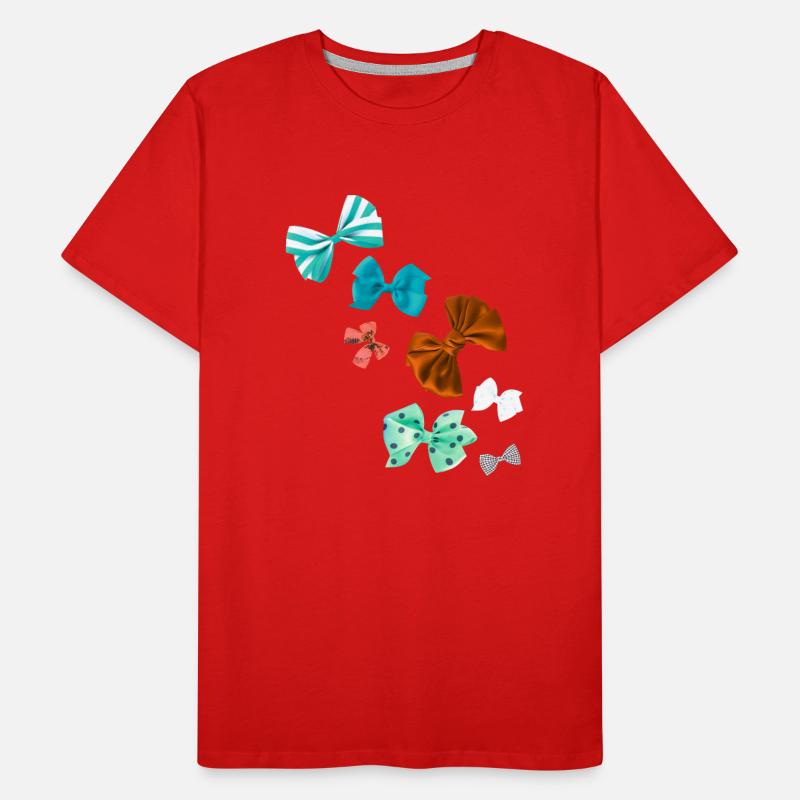 Bows, colorful bows, bow tie, check pattern Men's Premium Organic T-Shirt