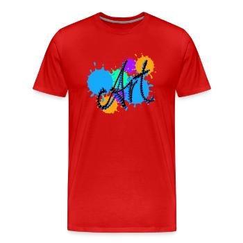 Art, typo, Art, Couleurs, Peinture - T-shirt bio Premium Homme - rouge - Devant - Damien (186cm)