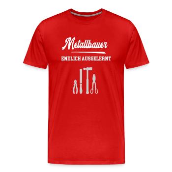 Metallbauer Endlich Ausgelernt Lehrling Azubi - Männer Premium Bio T-Shirt - Rot - Vorne - Damien (186cm)