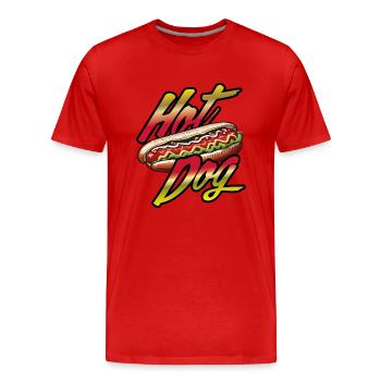hot dog - Männer Premium Bio T-Shirt - Rot - Vorne - Damien (186cm)