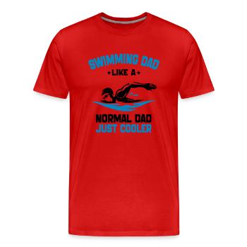 swimming Dad Like A Normal Dad Just Cooler - T-shirt bio Premium Homme - rouge - Devant - Damien (186cm)