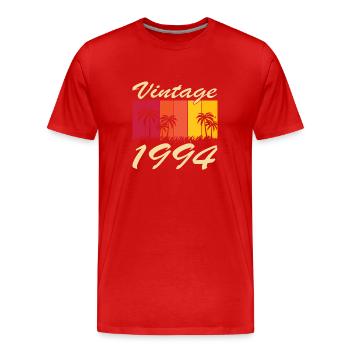 Millésime 1994 - palmiers ensoleillés - Anniversaire 1994 - T-shirt bio Premium Homme - rouge - Devant - Damien (186cm)