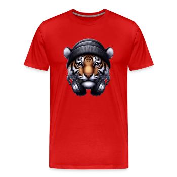 Tiger - Männer Premium Bio T-Shirt - Rot - Vorne - Damien (186cm)
