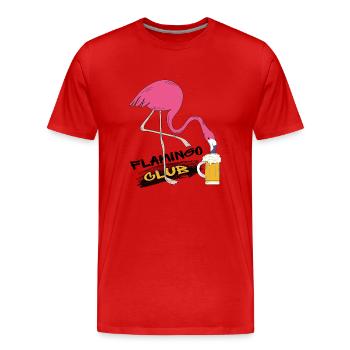 Flamingo Club - Männer Premium Bio T-Shirt - Rot - Vorne - Damien (186cm)