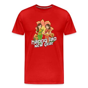 Laos Laote Lao Lao Cadeau du Nouvel An I - T-shirt bio Premium Homme - rouge - Devant - Damien (186cm)
