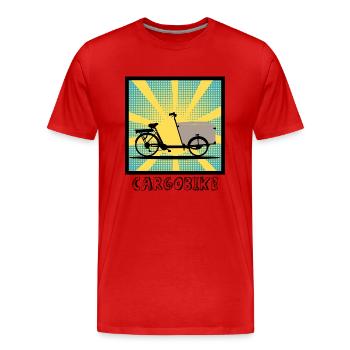 Popartstyle Lastenfahrrad, Cargobike - Männer Premium Bio T-Shirt - Rot - Vorne - Damien (186cm)