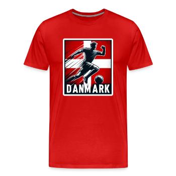 Fußball Dänemark - Dänischer Fußballspieler - Männer Premium Bio T-Shirt - Rot - Vorne - Damien (186cm)