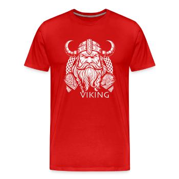 Viking - Men's Premium Organic T-Shirt - red - Front - Damien (186cm)