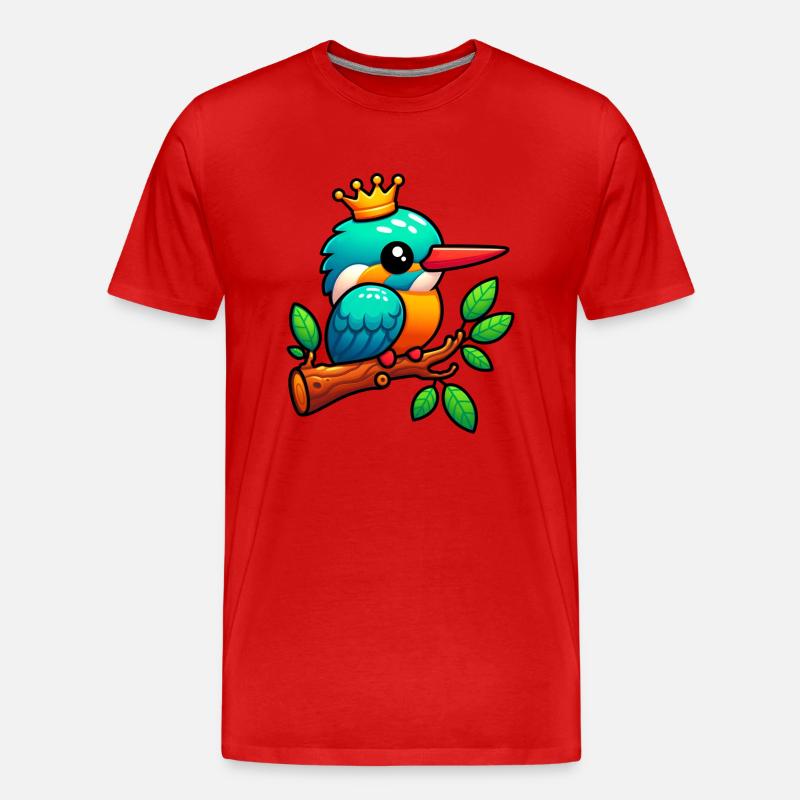 Kingfisher Eisvogel Vogel - Männer Premium Bio T-Shirt - Rot