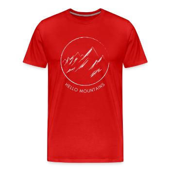 Hallo Berge / Hello Mountains - T-shirt bio Premium Homme - rouge - Devant - Damien (186cm)