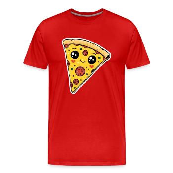 Pizzastück Pizzeria - Männer Premium Bio T-Shirt - Rot - Vorne - Damien (186cm)