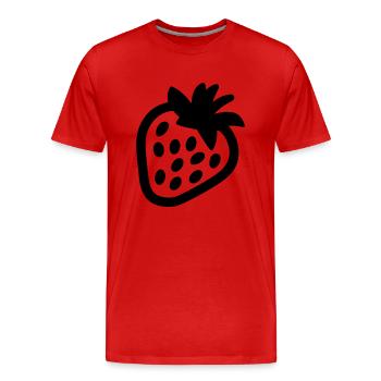 Erdbeere - Männer Premium Bio T-Shirt - Rot - Vorne - Damien (186cm)