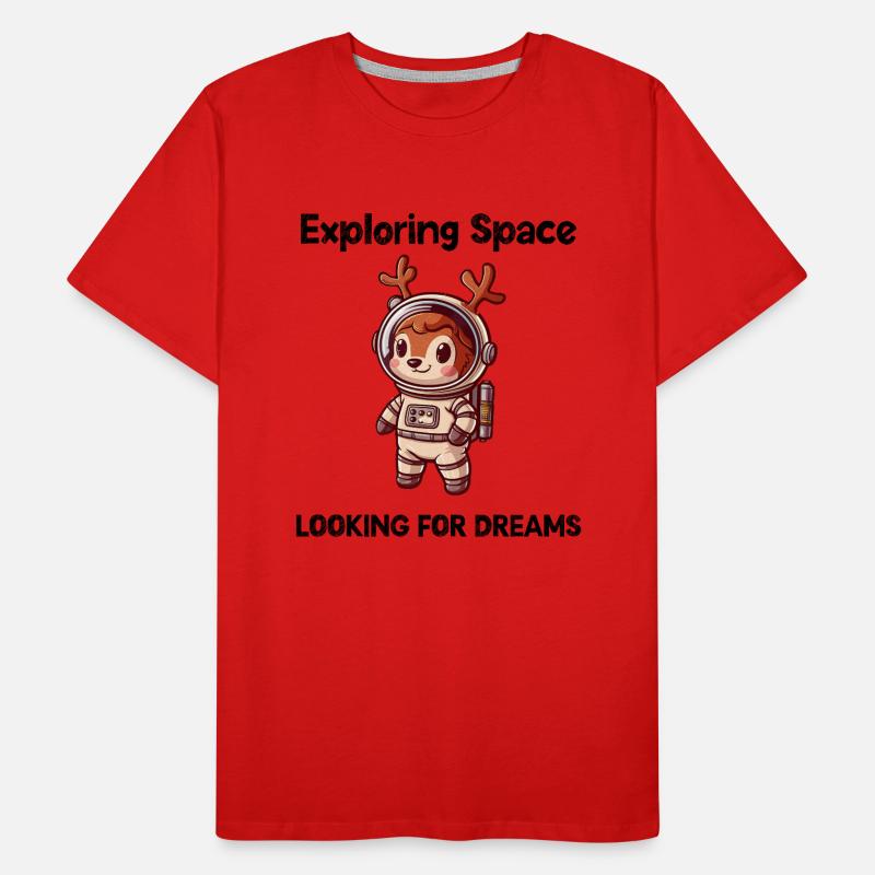 Deer Looking For Dreams Outer Space Men's Premium Organic T-Shirt