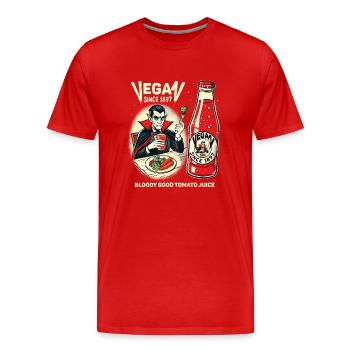 Vegan seit 1897 - Männer Premium Bio T-Shirt - Rot - Vorne - Damien (186cm)