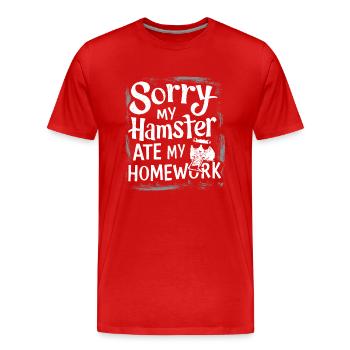Design humoristique pour les amateurs de hamsters - T-shirt bio Premium Homme - rouge - Devant - Damien (186cm)