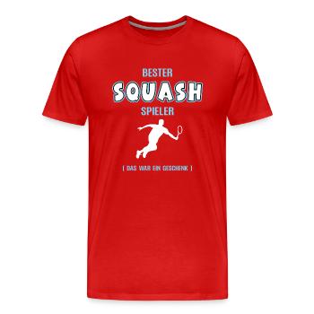 Bester Squash Spieler Squasher Squashspieler - Männer Premium Bio T-Shirt - Rot - Vorne - Damien (186cm)