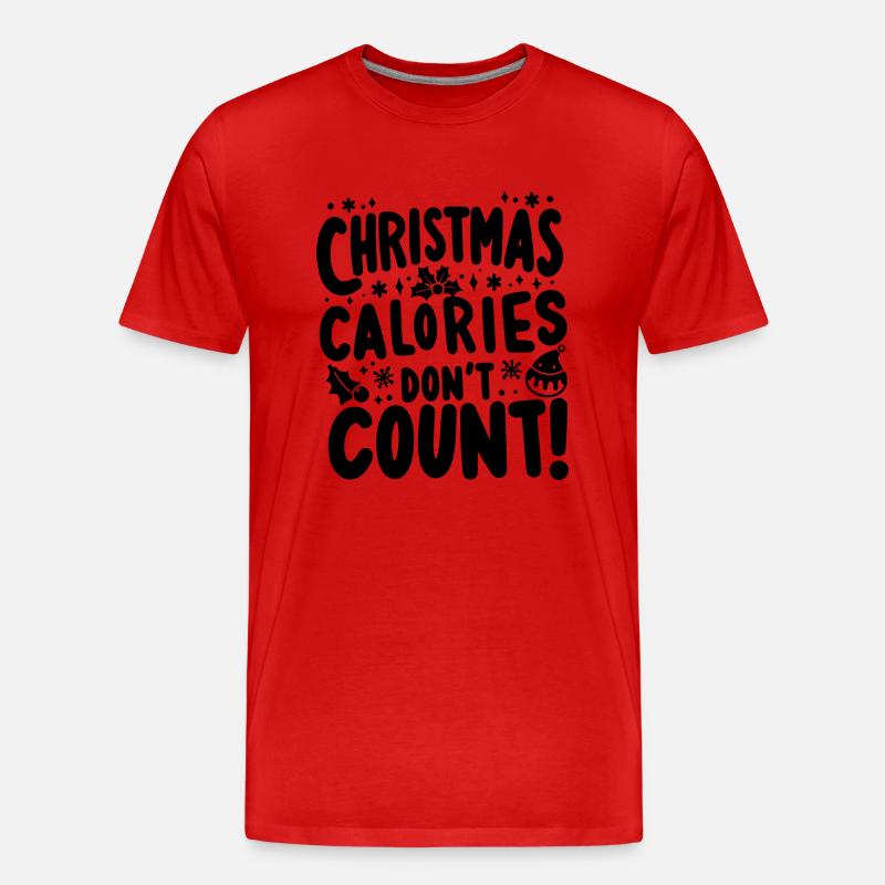 Weihnachtskalorien zählen nicht - Männer Premium Bio T-Shirt - Rot