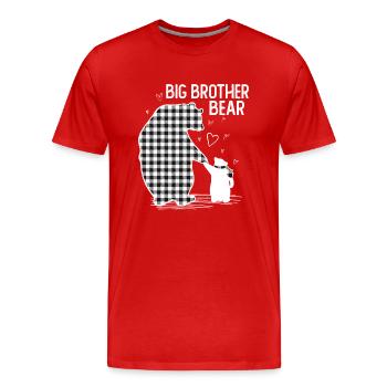 Grand frère ours - T-shirt bio Premium Homme - rouge - Devant - Damien (186cm)
