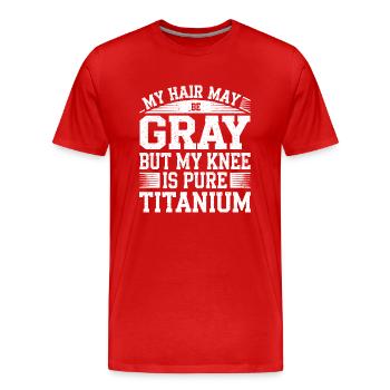 Humorvoll durch jede Reha - Männer Premium Bio T-Shirt - Rot - Vorne - Damien (186cm)