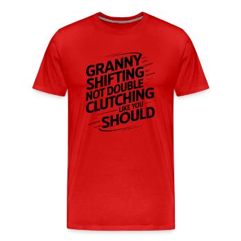 Funny saying for manual transmission lovers - Men's Premium Organic T-Shirt - red - Front - Damien (186cm)