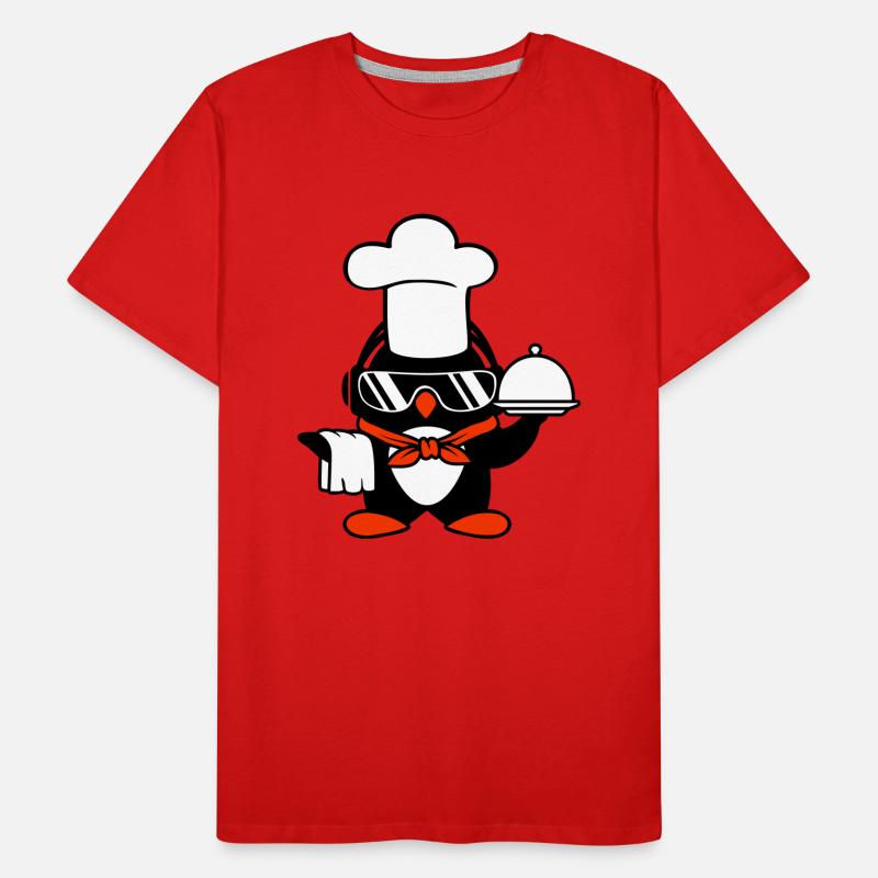 Penguin Chef Chef Chef Hat Cooking Sunglasses Men's Premium Organic T-Shirt