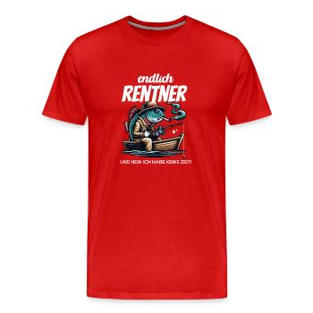 Angler Rentner Geschenk zum Abschied - Männer Premium Bio T-Shirt - Rot - Vorne - Damien (186cm)