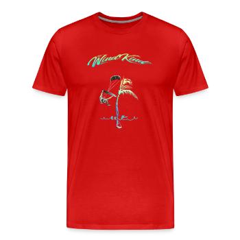 Palmier Kitesurfeur - T-shirt bio Premium Homme - rouge - Devant - Damien (186cm)