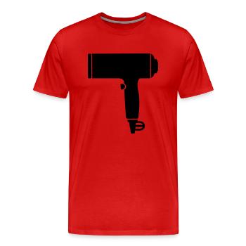 Seche cheveux - T-shirt bio Premium Homme - rouge - Devant - Damien (186cm)