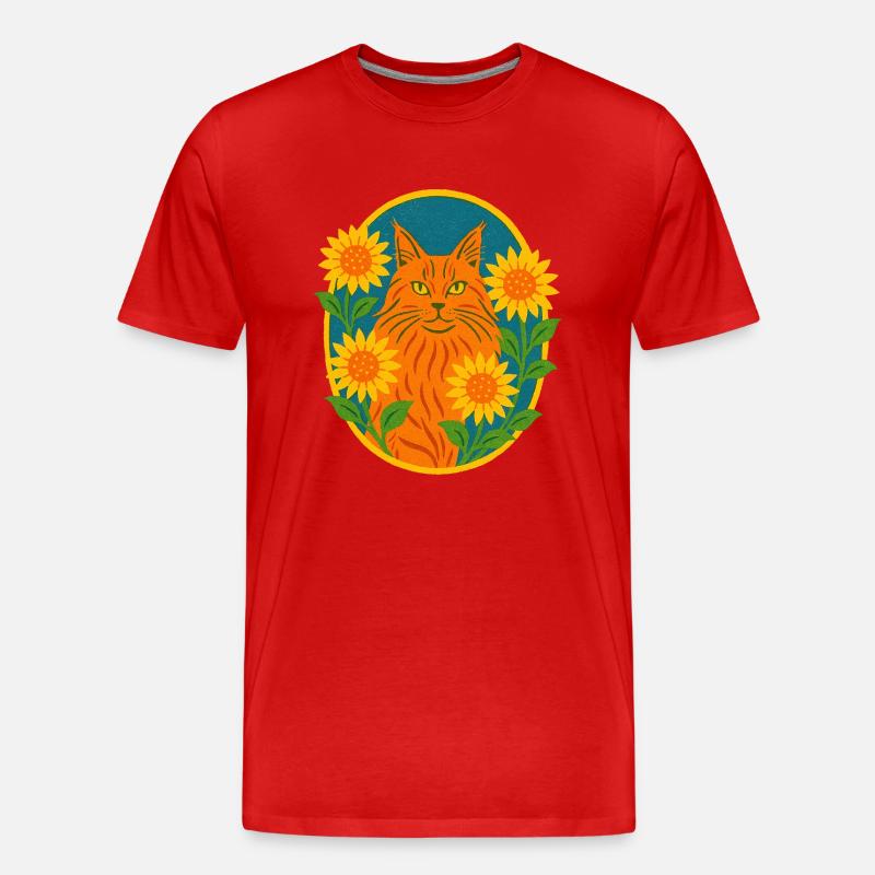 Ginger Kitty Katze - Männer Premium Bio T-Shirt - Rot