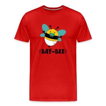 Bay-bee – Baby Bee Doodle, niedlich & skurril - Männer Premium Bio T-Shirt - Rot - Vorne - Damien (186cm)